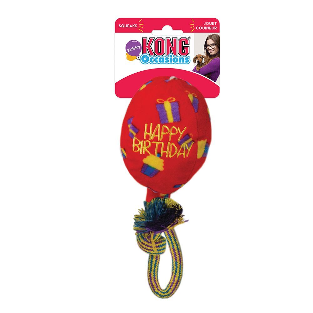 Kong Occasions Birthday Balloon Pluszowy Balon Urodzinowy Dla Psa Rozmiar M Czerwony