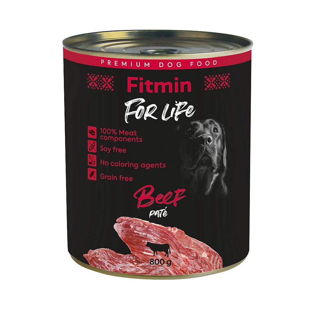 Fitmin For Life Beef Pate Karma Dla Dorosłych Psów z Wołowiną 800 g