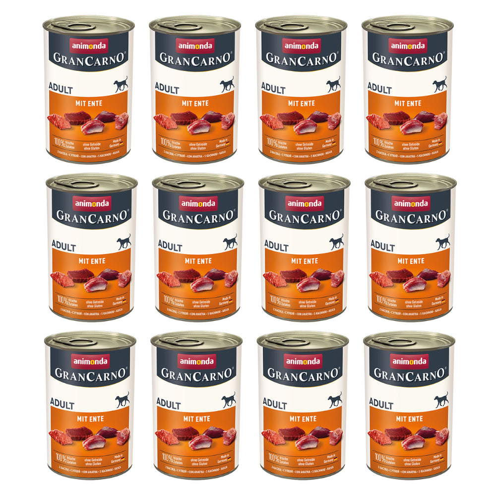 Pakiet Animonda GranCarno Mokra Karma Dla Dorosłych Psów z Kaczką 12 x 400 g