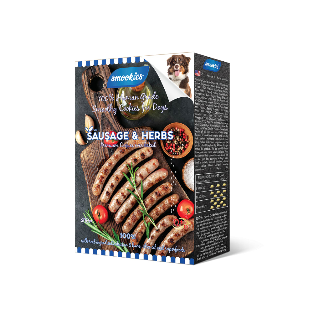 Smookies Ciastka Dla Psa Kiełbasa z Ziołami 200 g