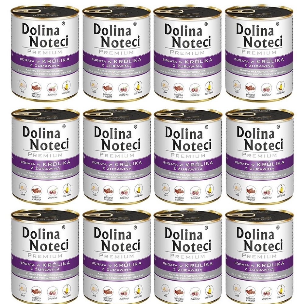 Pakiet Dolina Noteci Premium Bogata w Królika z Żurawiną 12 x 400 g
