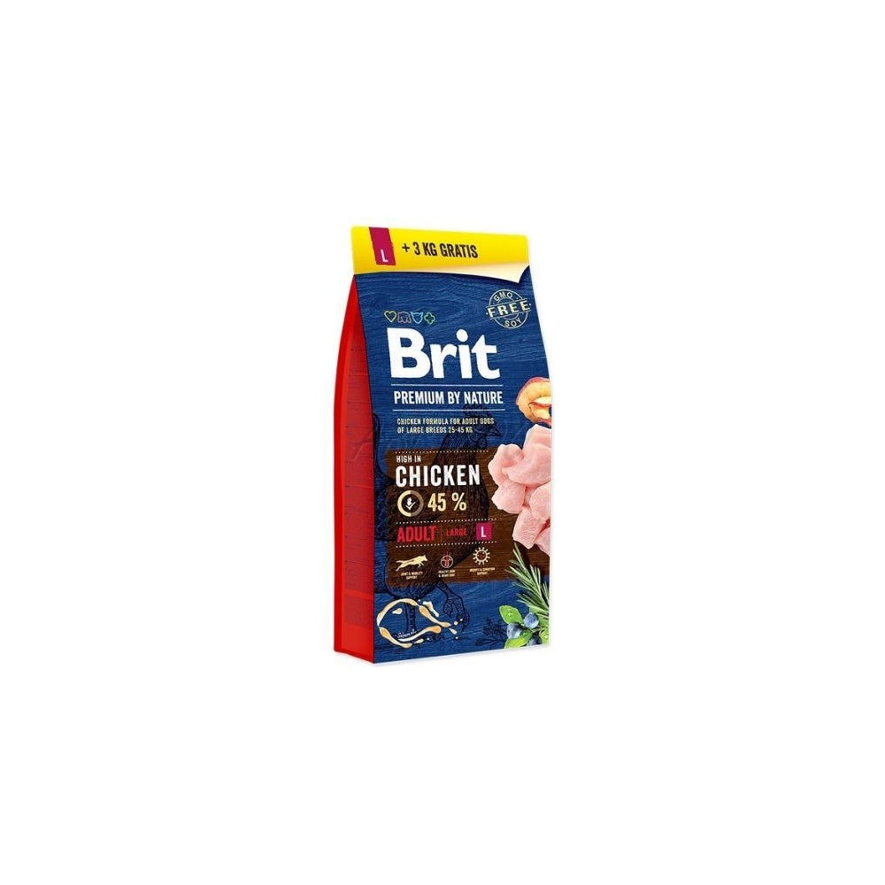 Brit Premium By Nature  Adult Karma Dla Dorosłych Psów Dużych Ras L 15 kg + 3 kg