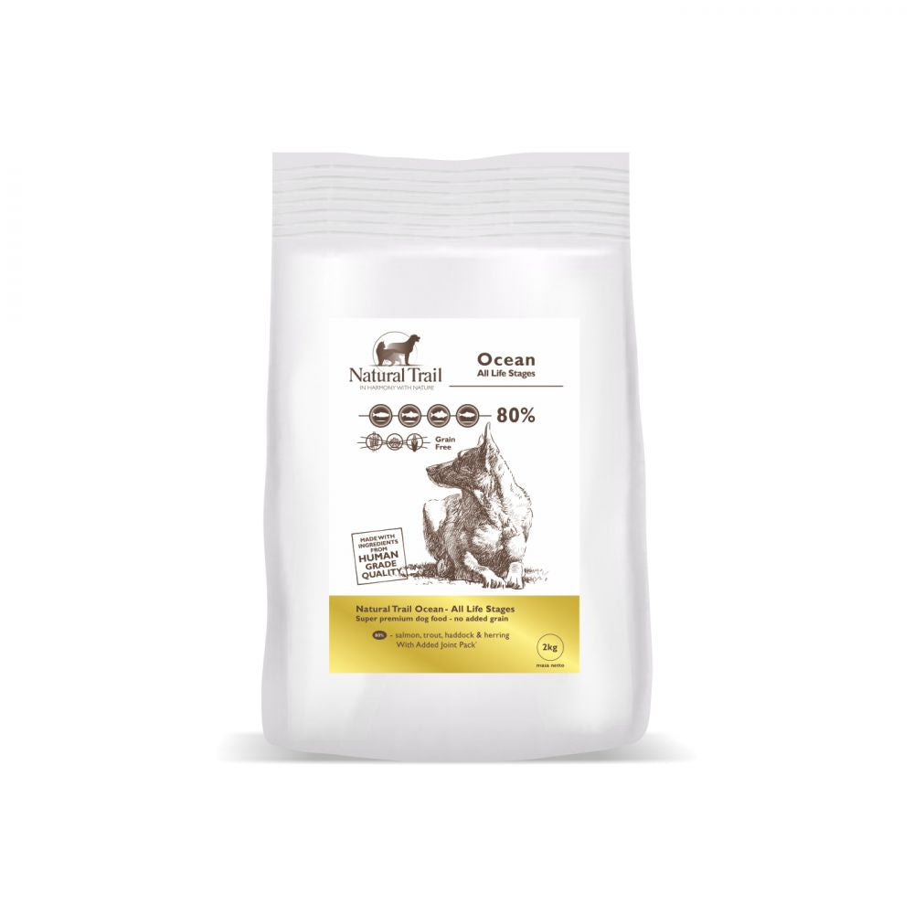 Natural Trail Dog Ocean 80 % Sucha Bezzbożowa Karma Dla Psów Wszystkich Ras Na Każdym Etapie Życia 2 kg
