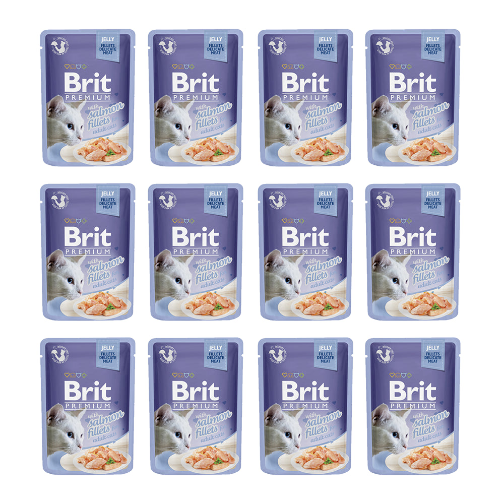 Pakiet Brit Premium Salmon Jelly Fillets Łosoś Galaretka Mokra Karma Dla Kota 12 x 85 g