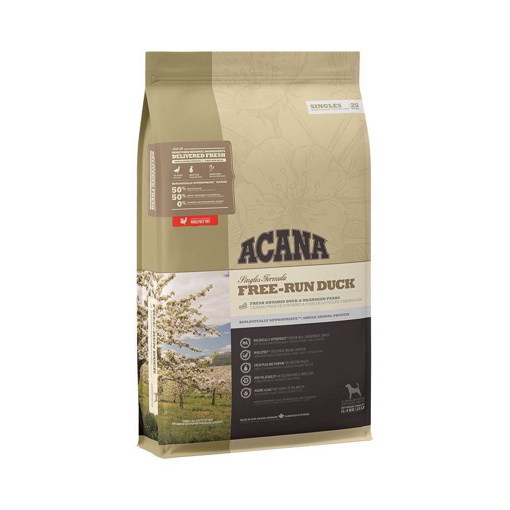 Acana Free Run Duck Monobiałkowa Sucha Karma Dla Psów Wrażliwych Wszystkich Ras w Każdym Wieku 11,4 kg