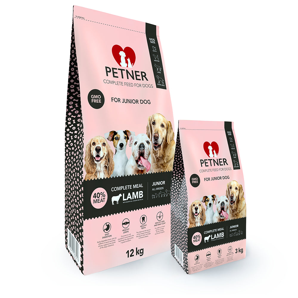 Petner Z Jagnięciną Junior All Breeds Karma Dla Młodych Psów Wszystkich Ras 12 kg