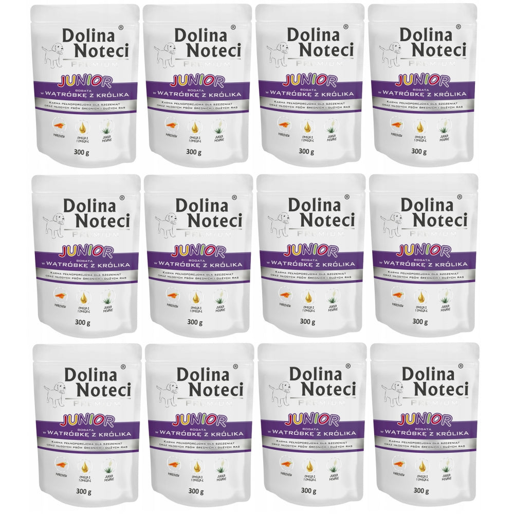 Pakiet Dolina Noteci Premium Bogata w Wątróbkę z Królika Junior 12 x 300 g