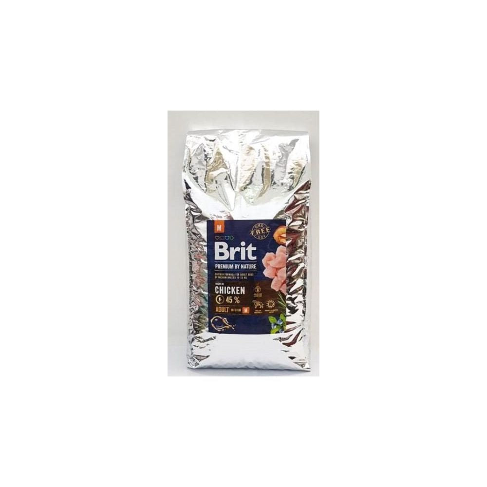 Brit Premium By Nature Chicken Adult Silver Kurczak Karma Dla Dorosłych Psów Średnich Ras M 15 kg