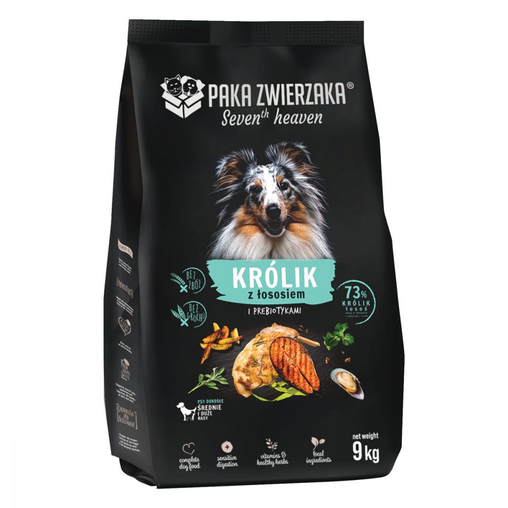 Paka Zwierzaka Seventh Heaven Sucha Karma Dla Dorosłych Psów Królik z Łososiem Rozmiar M 9 kg