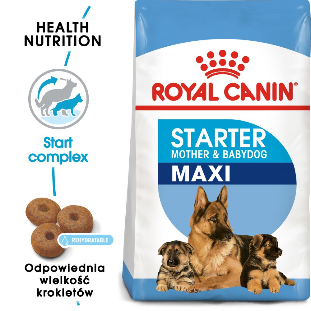 ROYAL CANIN Maxi Starter Mother & Babydog  Karma Sucha Dla Suk W Ciąży I Okresie Laktacji Oraz Szczeniąt Od 4 Do 8 Tygodnia Życia Ras Dużych 15 kg