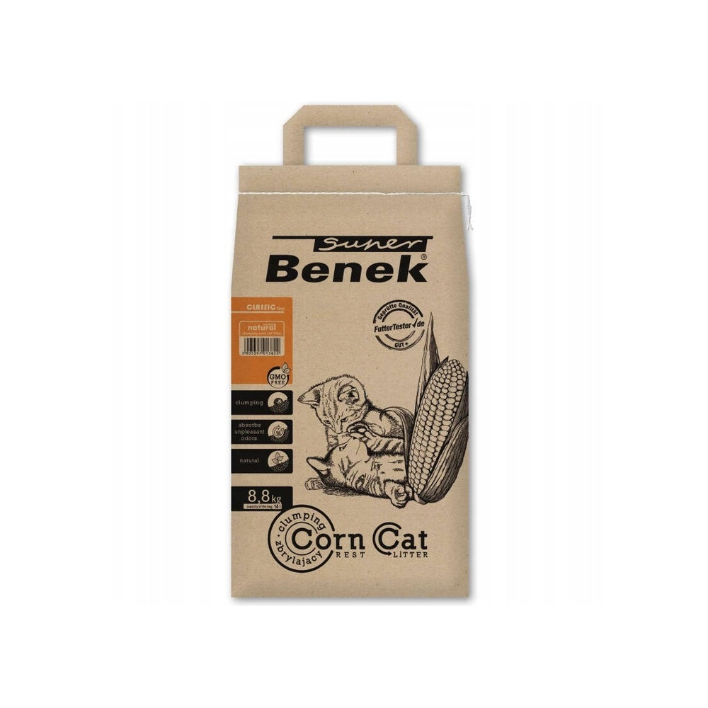 Super Benek Corn Cat Naturalny Żwirek Kukurydziany Dla Kota 14 l