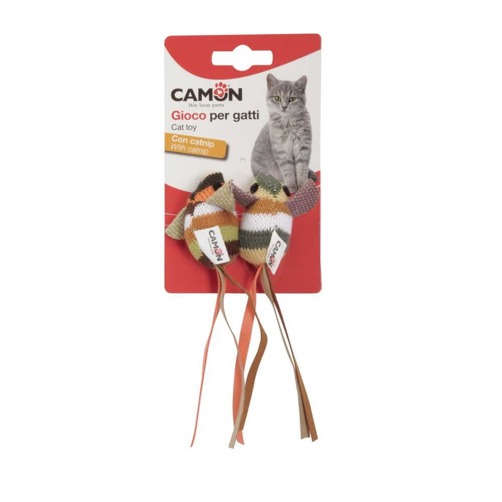 Camon Cat Toy Myszki w Paski 2 sztuki