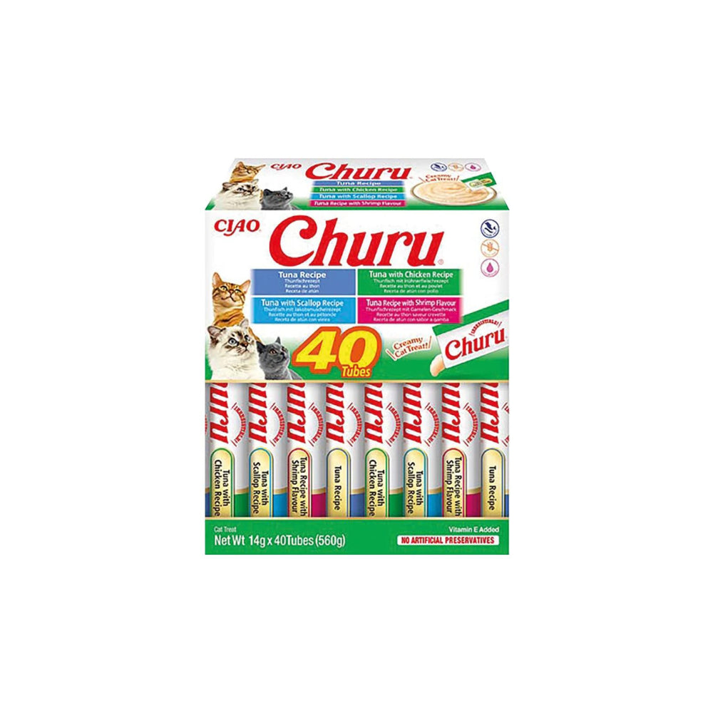 INABA CAT Churu mix z tuńczykiem i owocami morza 40x14g (560g)