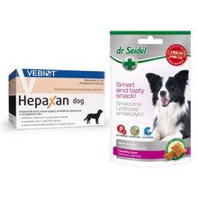 Pakiet Hepaxan Dog Preparat Dla Psów Regenerujący Wątrobę 60 Tabletek + Dr Seidel Smakołyki Dla Psa Na Zdrową Wątrobę 90 G GRATIS!