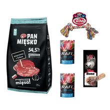 Pakiet Pan Mięsko Karma Sucha Dla Dorosłych Psów Wieprzowina Z Dzikiem Rozmiar XL 20 kg + Karma Mokra, Zabawka, Kość GRATIS!