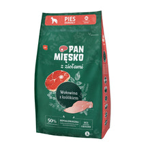 Pan Mięsko Sucha Karma Dla Dorosłych Psów z Ziołami Wołowina z Królikiem Rozmiar M 3 kg