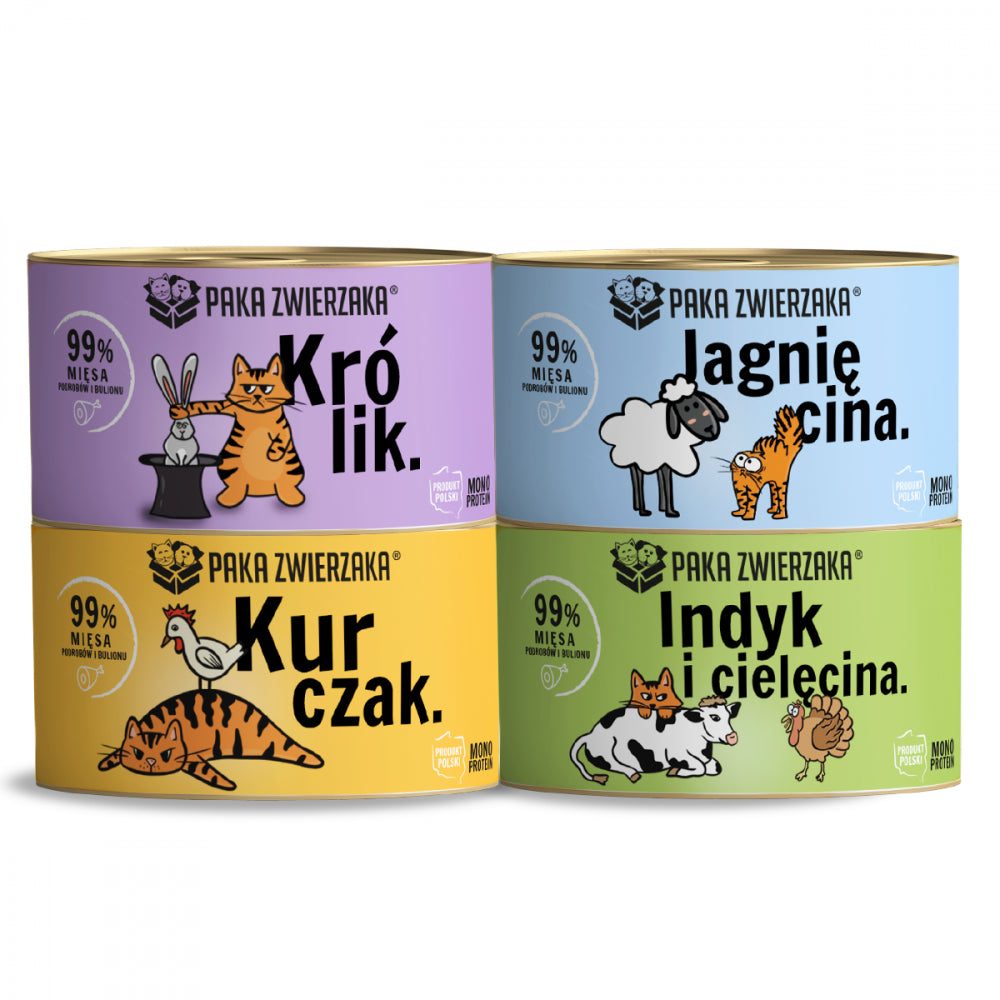 Pakiet Paka Zwierzaka Mokra Karma Dla Kota Mix Smaków 4 x 200 g