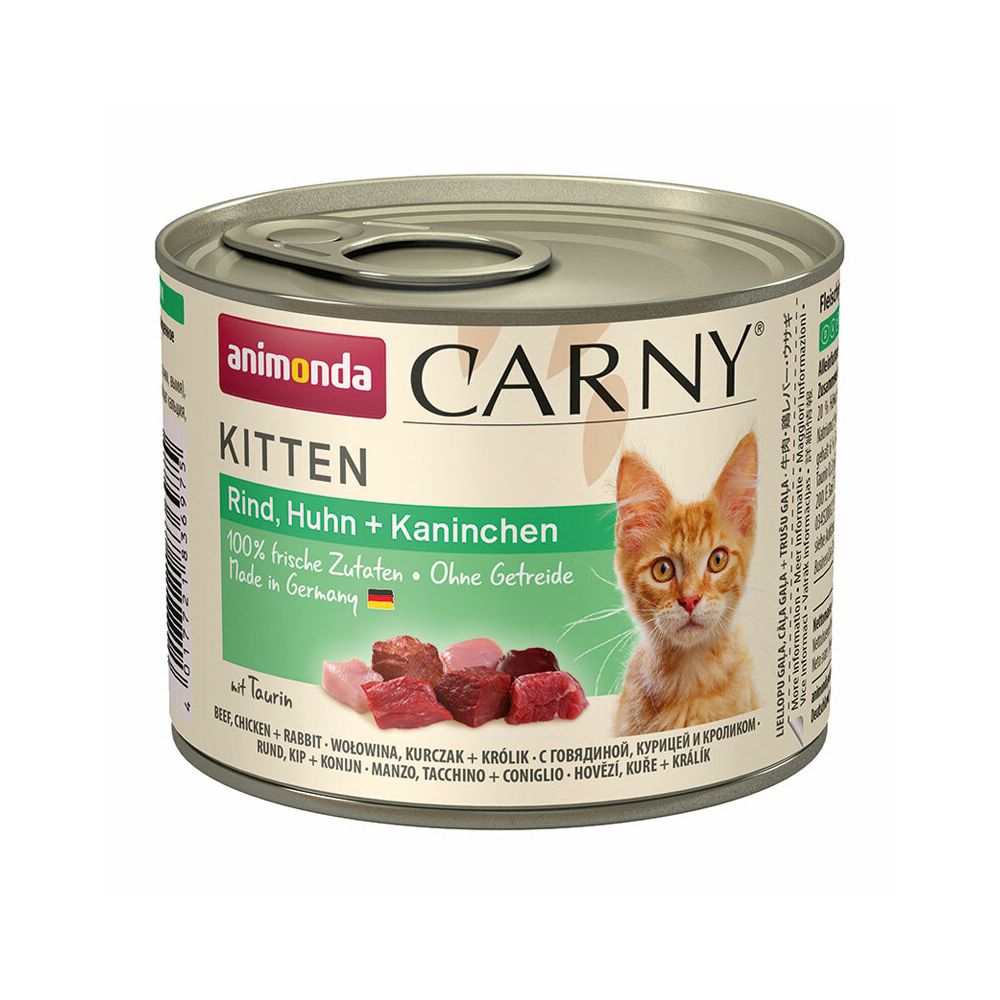 Animonda Carny Wołowina, Kurczak z Królikiem Kitten 200 g