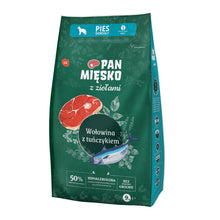 Pan Mięsko Sucha Karma Dla Dorosłych Psów z Ziołami Wołowina z Tuńczykiem Rozmiar S 9 kg