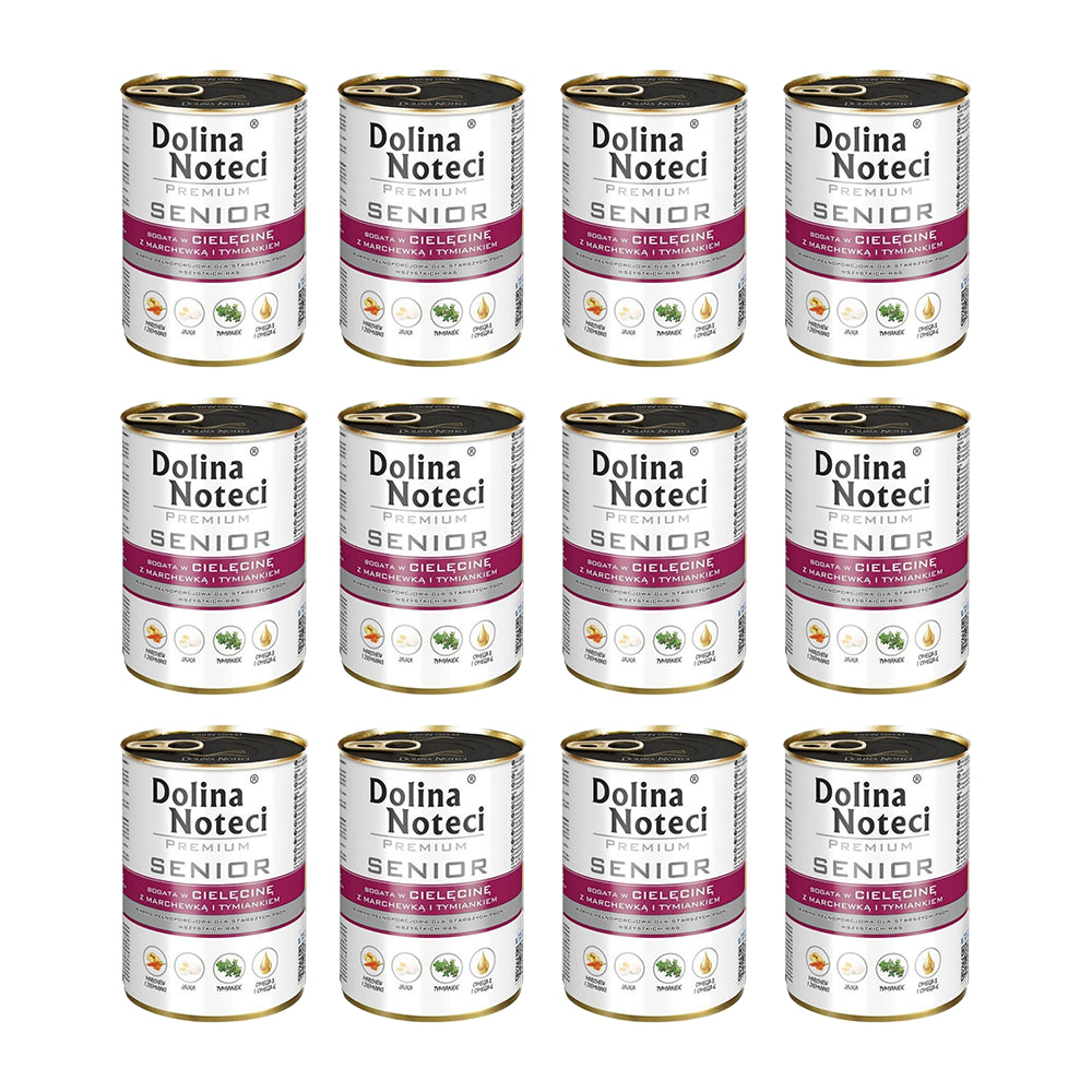 PAKIET FBA Dolina Noteci Premium z Cielęciną Marchewką i Tymiankiem Senior 400 g X 12