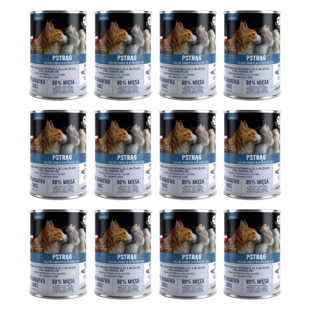 Pakiet PetRepublic Mokra Karma Dla Kotów Wszystkich Ras Z Kawałkami Pstrąga W Sosie 12 x 400 g