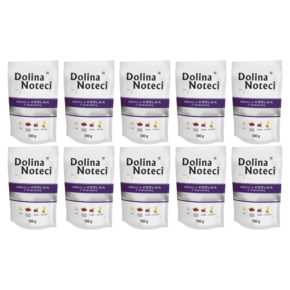 Pakiet Dolina Noteci Premium Bogata w Królika z Żurawiną 10 x 500 g