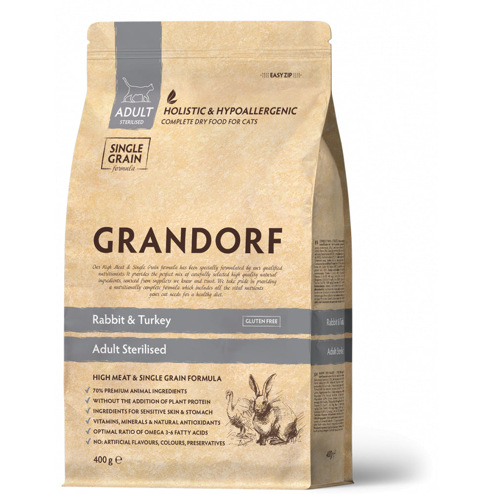 Grandorf Cat Rabbit & Turkey Karma Dla Kotów Sterylizowanych 400 g
