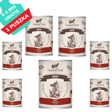 Natural Trail Wołowina Bezzbożowa Karma Dla Psa  6 x 800 g + 1 gratis