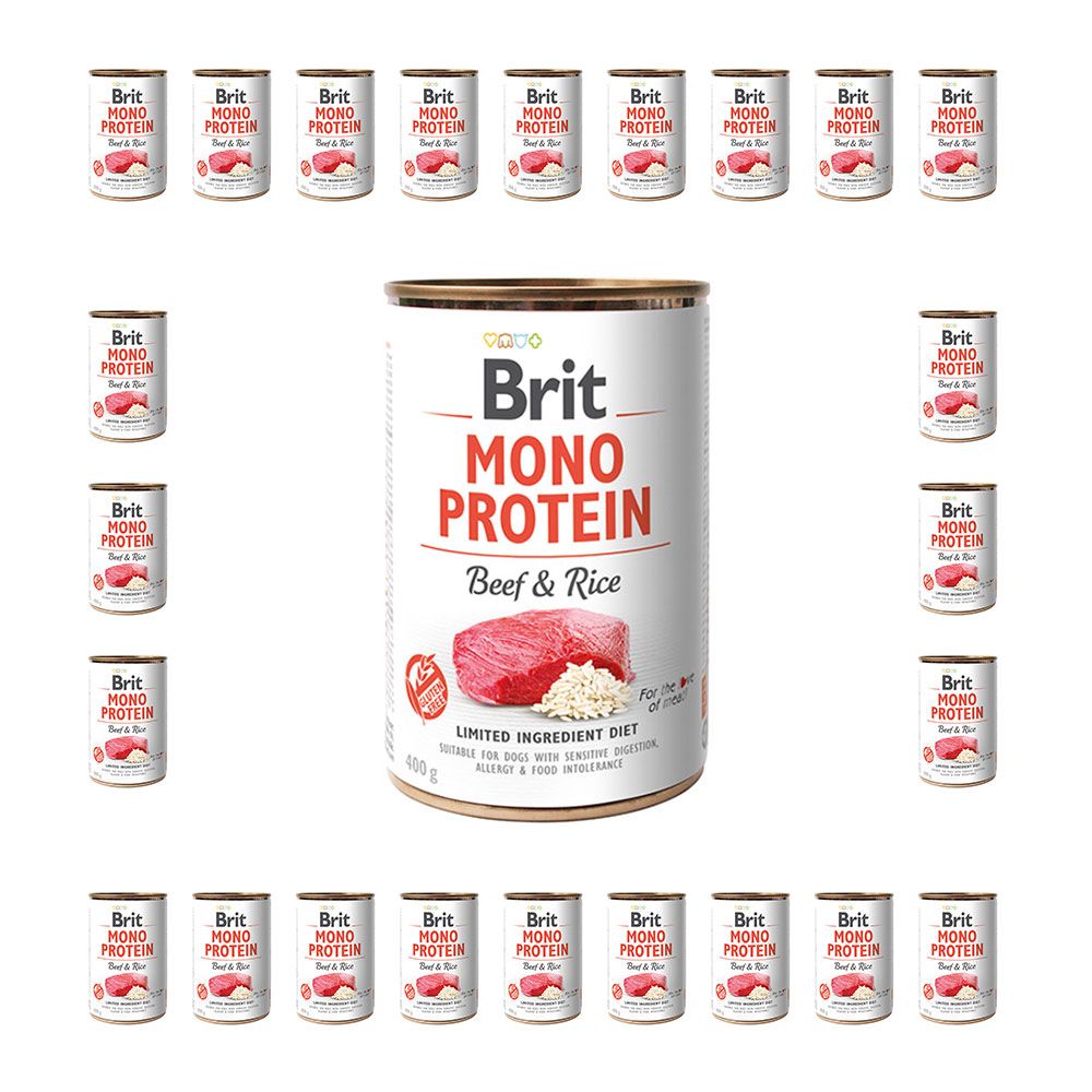 Pakiet Brit Mono Protein Beef & Rice Wołowina & Ryż Mokra Karma Dla Psa 24  x 400 g