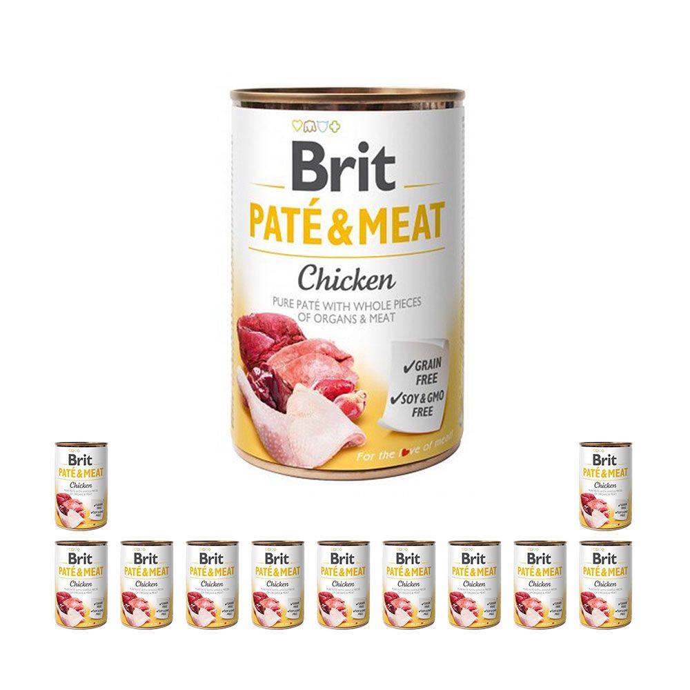 PAKIET FBA Brit Pate & Meat Chicken Kurczak Mokra Karma Dla Psa 400 g X 12