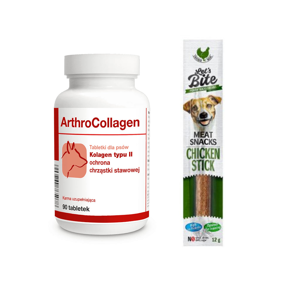 Pakiet Arthrocollagen 90 tab + Brit Lets Bite Chicken Stick 12 g GRATIS