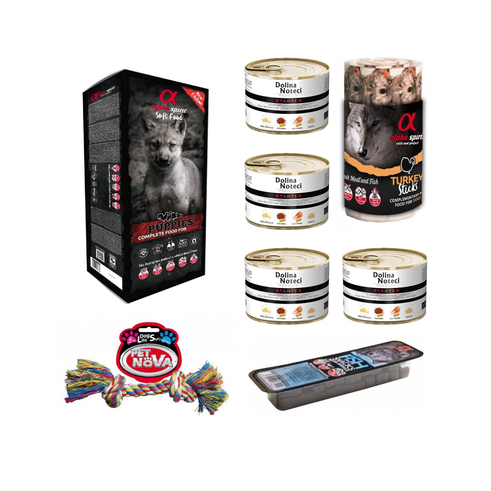 Pakiet Alpha Spirit Pełnoporcjowa Karma Sucha Miękka Puppies Szczenięta 9 kg + 7 GRATISÓW!