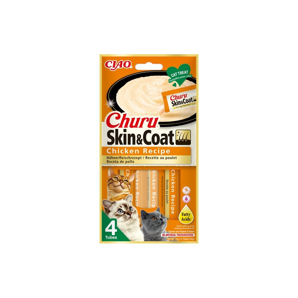 Inaba Cat Churu Skin & Coat Kurczak Przysmak Dla Kota 4 x 14 g