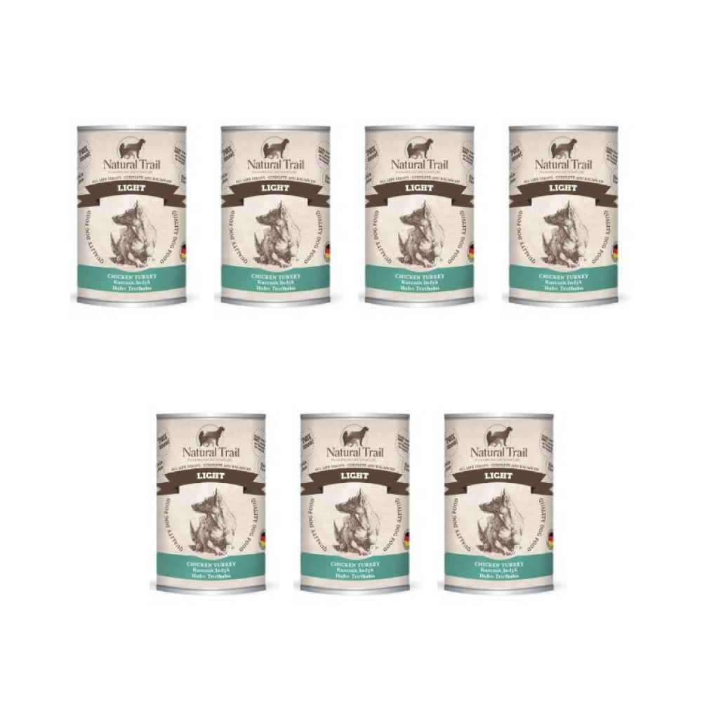 Natural Trail Light z Kurczakiem i Indykiem Bezzbożowa Karma Dla Psa 6 x 400 g + 1 gratis