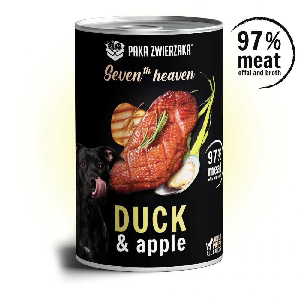 Paka Zwierzaka Seventh Heaven Kaczka z Jabłkiem Mokra Karma Dla Psa 400 g