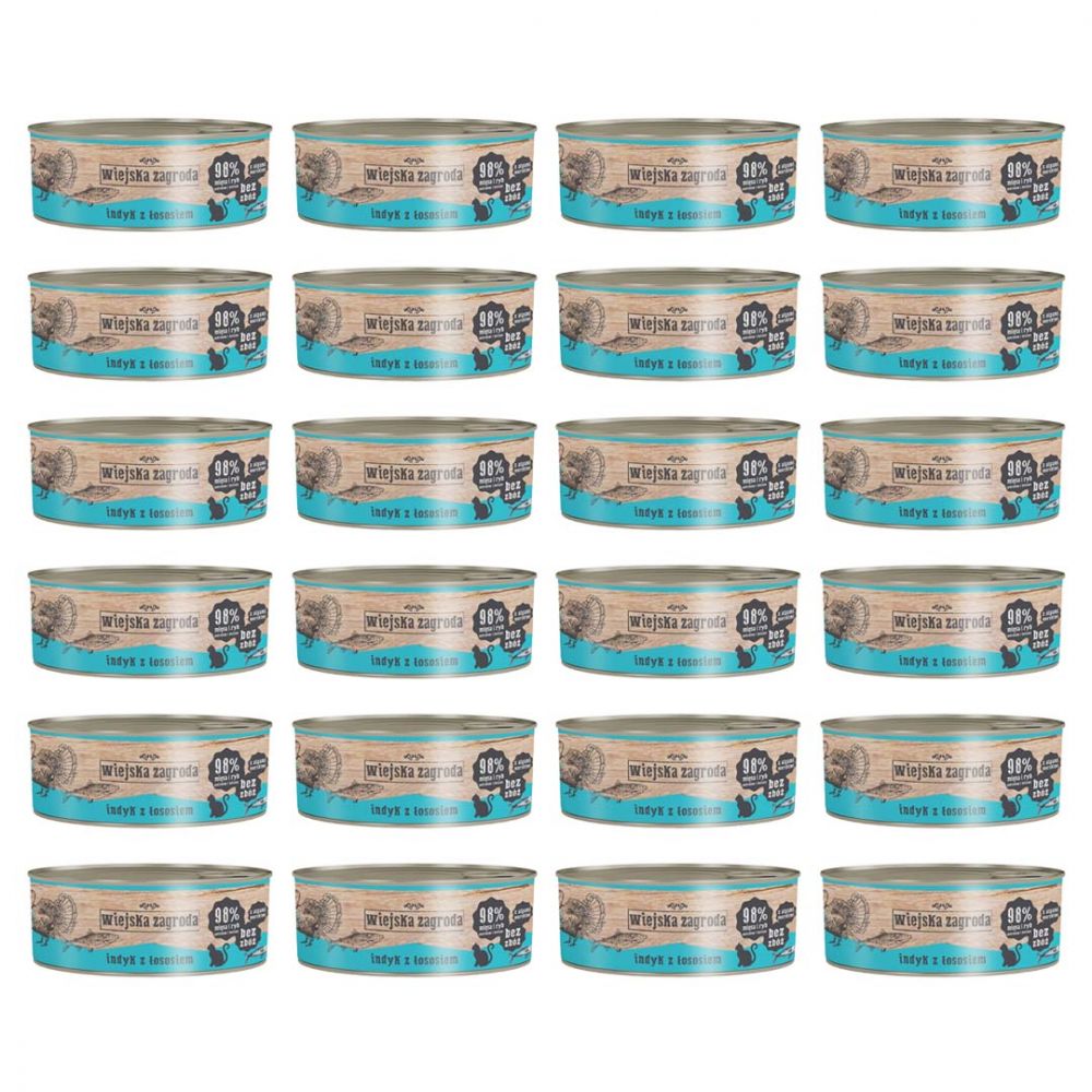 Pakiet Wiejska Zagroda Indyk z Łososiem 24 x 85 g