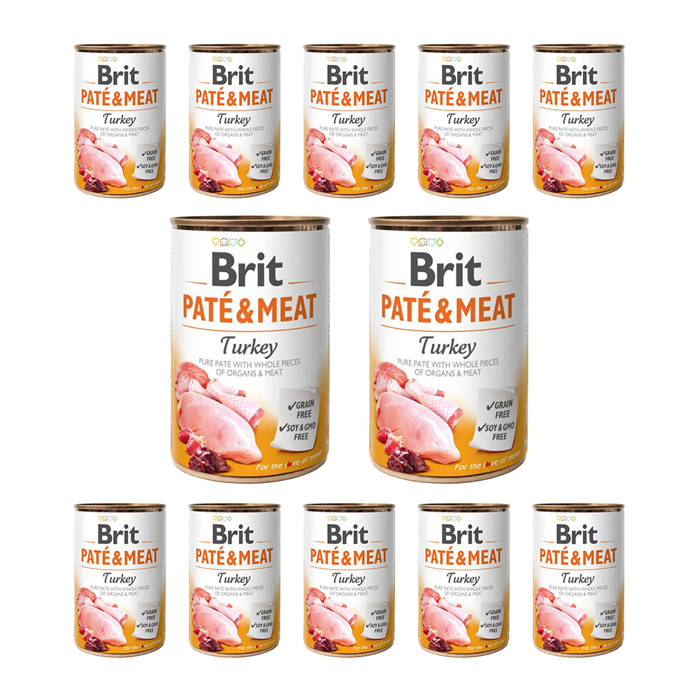 Pakiet Brit Pate & Meat Turkey Indyk Mokra Karma Dla Psa 12 x 400 g