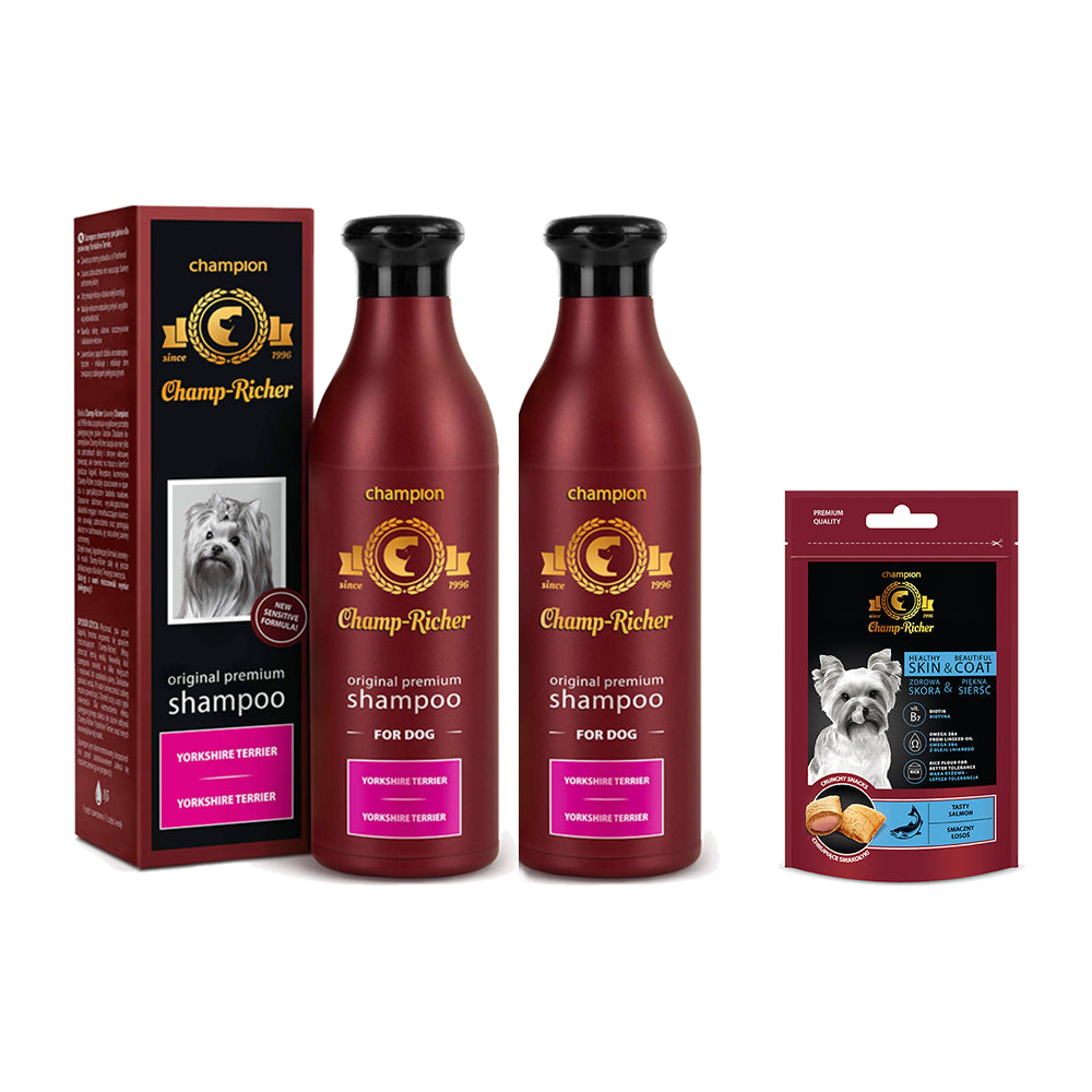 Pakiet Champ - Richer Szampon Yorkshire Terrier 2 x 250 ml + Smakołyk Champ - Richer GRATIS!