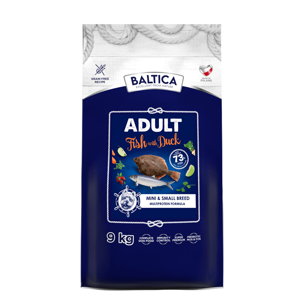 BALTICA Adult Fish with Duck XS/S Dla Małych Ras 9kg