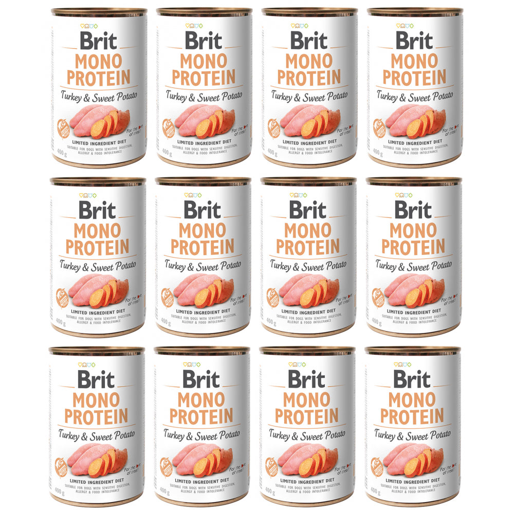 Pakiet Brit Mono Protein Turkey&Sweet Potato Indyk Karma Dla Psa 12 x 400 g