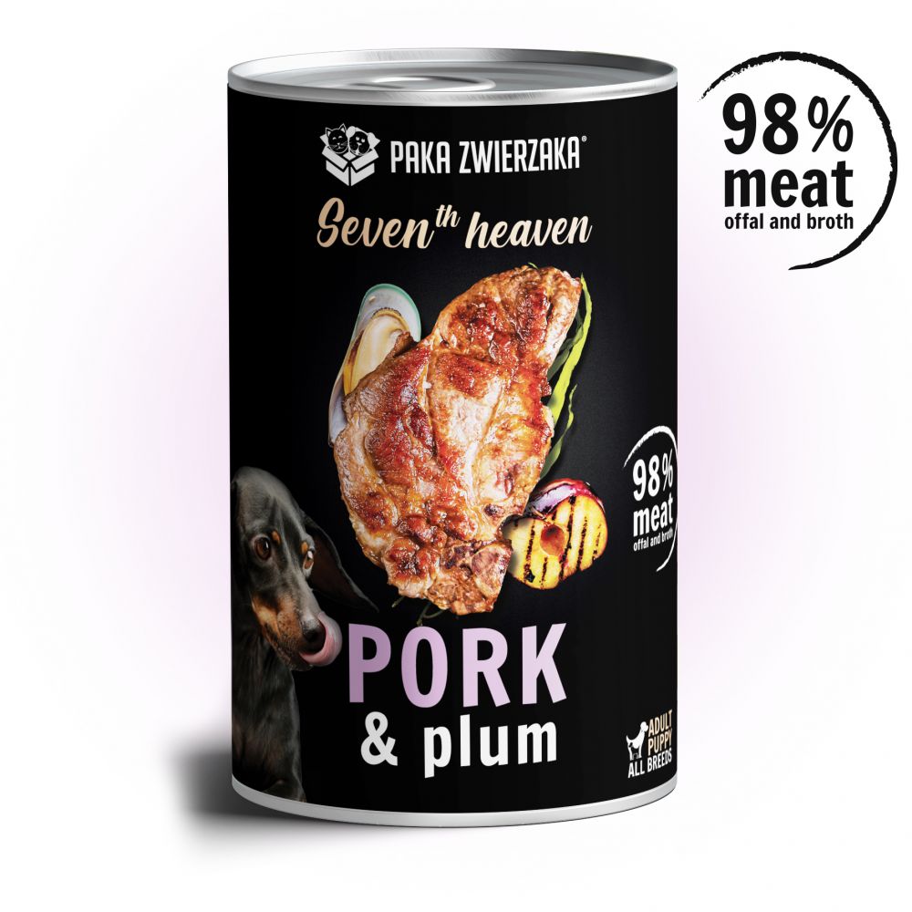 Paka Zwierzaka Seventh Heaven Schab ze Śliwką Mokra Karma Dla Psa 400 g