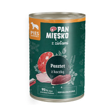 Pan Mięsko Mokra Karma Dla Dorosłych Psów Pasztet z Ziołami i Kaczką 400 g