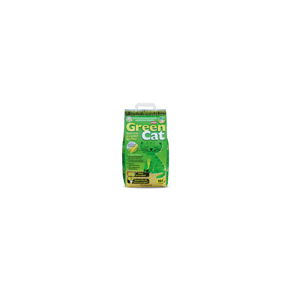 GREEN CAT Naturalny zbożowy żwirek zbrylający dla kotów 12 litrów