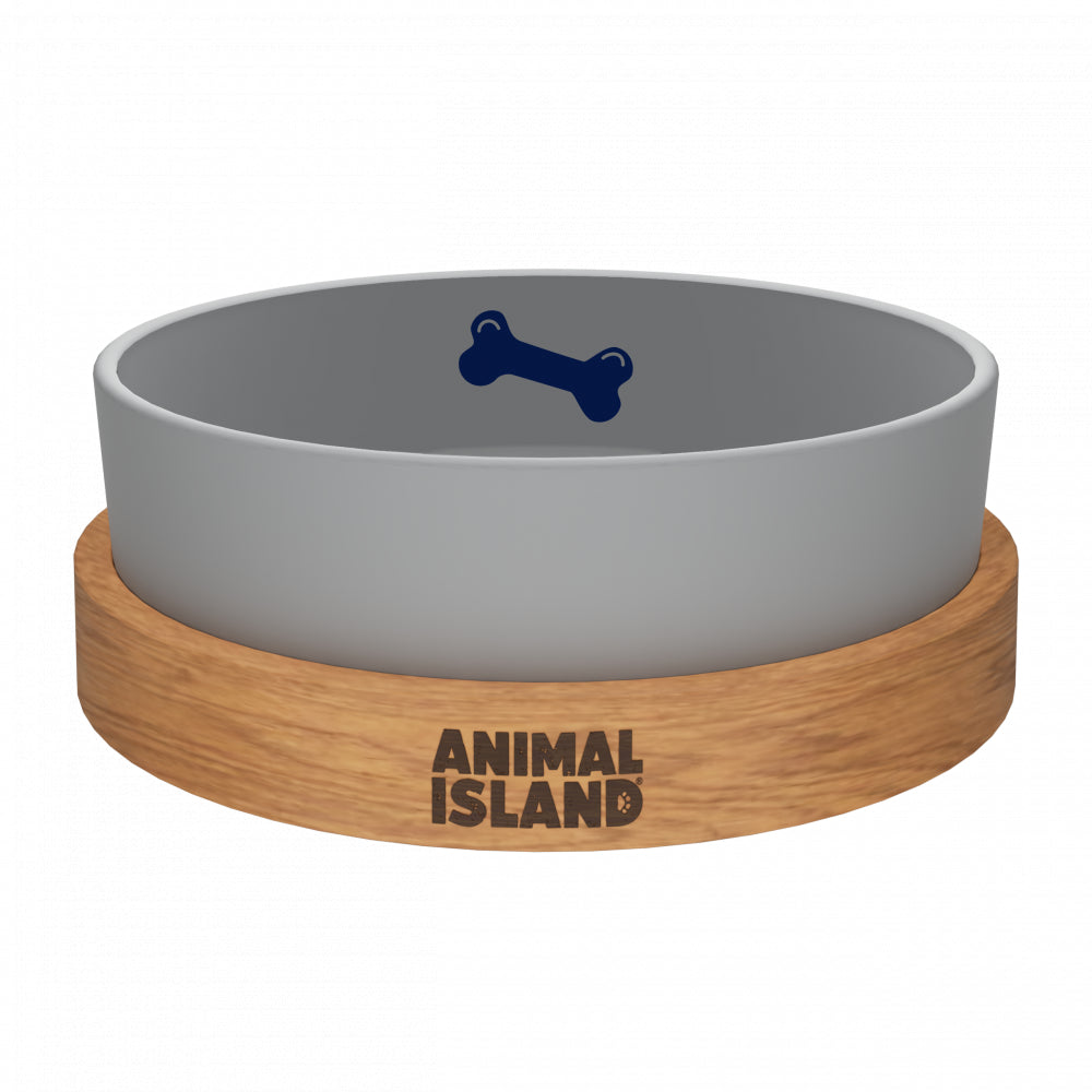 Animal Island Szklana Miska Dla Psa Rozmiar M 1300 ml Szara