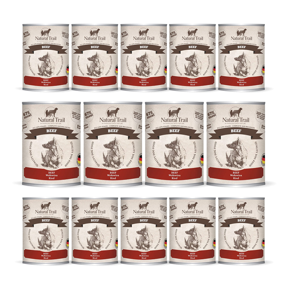 Natural Trail Wołowina Bezzbożowa  Karma Dla Psa 12 x 400 g + 2 gratis