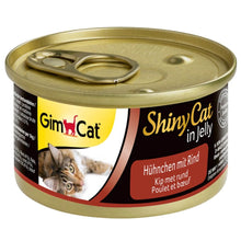 GIMCAT Shiny Cat Kurczak i wołowina w galaretce 70g mokra karma dla kotów