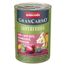 Animonda GranCarno Superfoods Wołowina, Burak, Jeżyny, Mniszek Lekarski 400 g