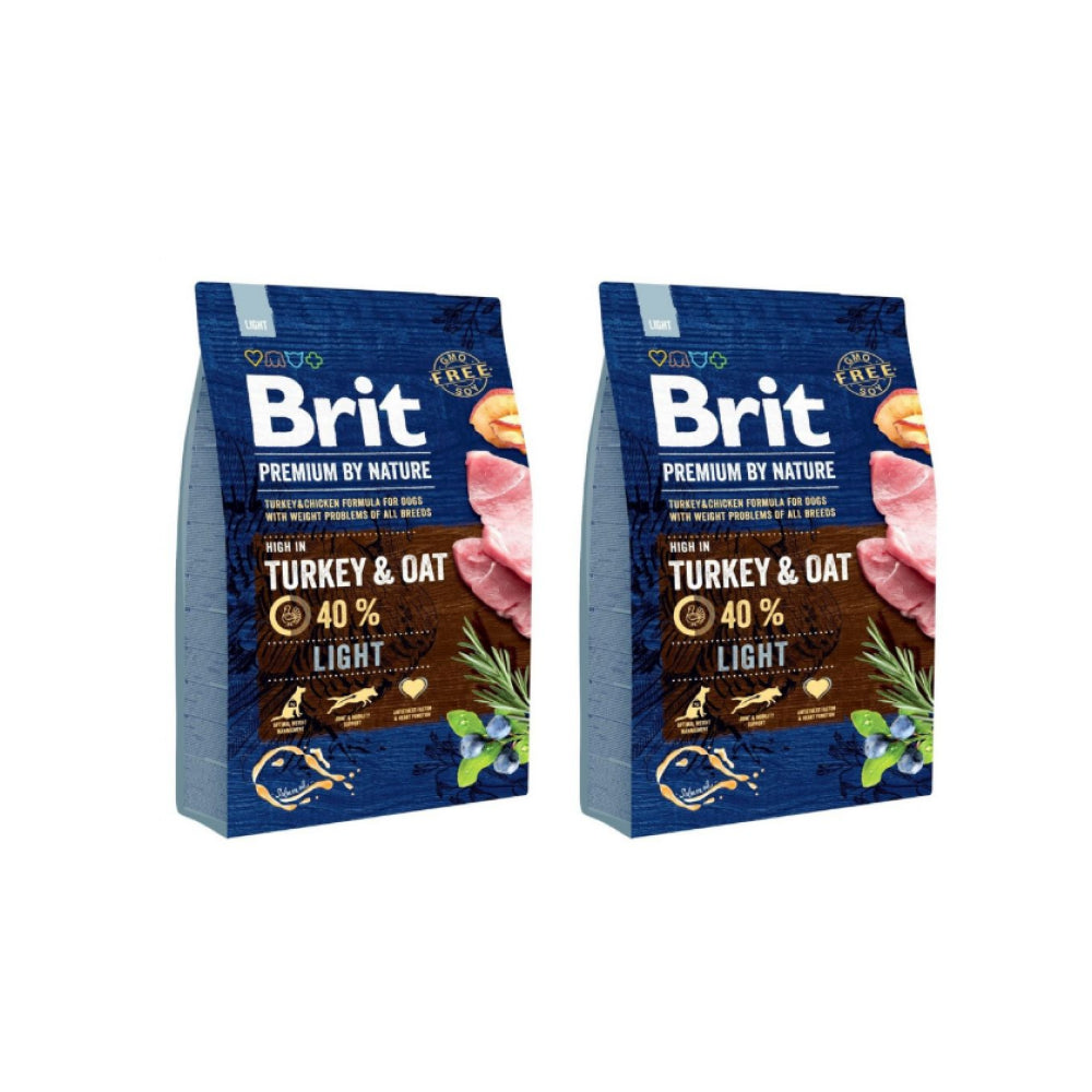Pakiet Brit Premium By Nature Light Turkey & Oat Indyk Owies Karma Dla Psa 2 x 3 kg