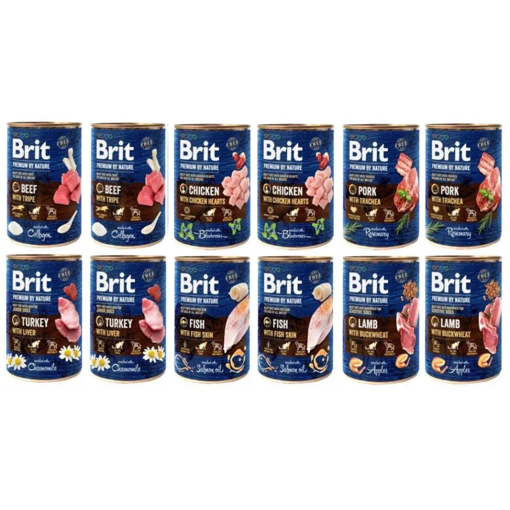 Pakiet Brit Premium By Nature Mix Smaków 12 x 800 g
