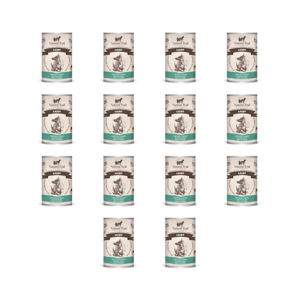 Natural Trail Light z Kurczakiem i Indykiem Bezzbożowa Karma Dla Psa 12 x 400 g + 2 gratis